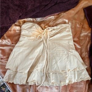 Wild Fable Cream Strapless Top/Skirt Duo
